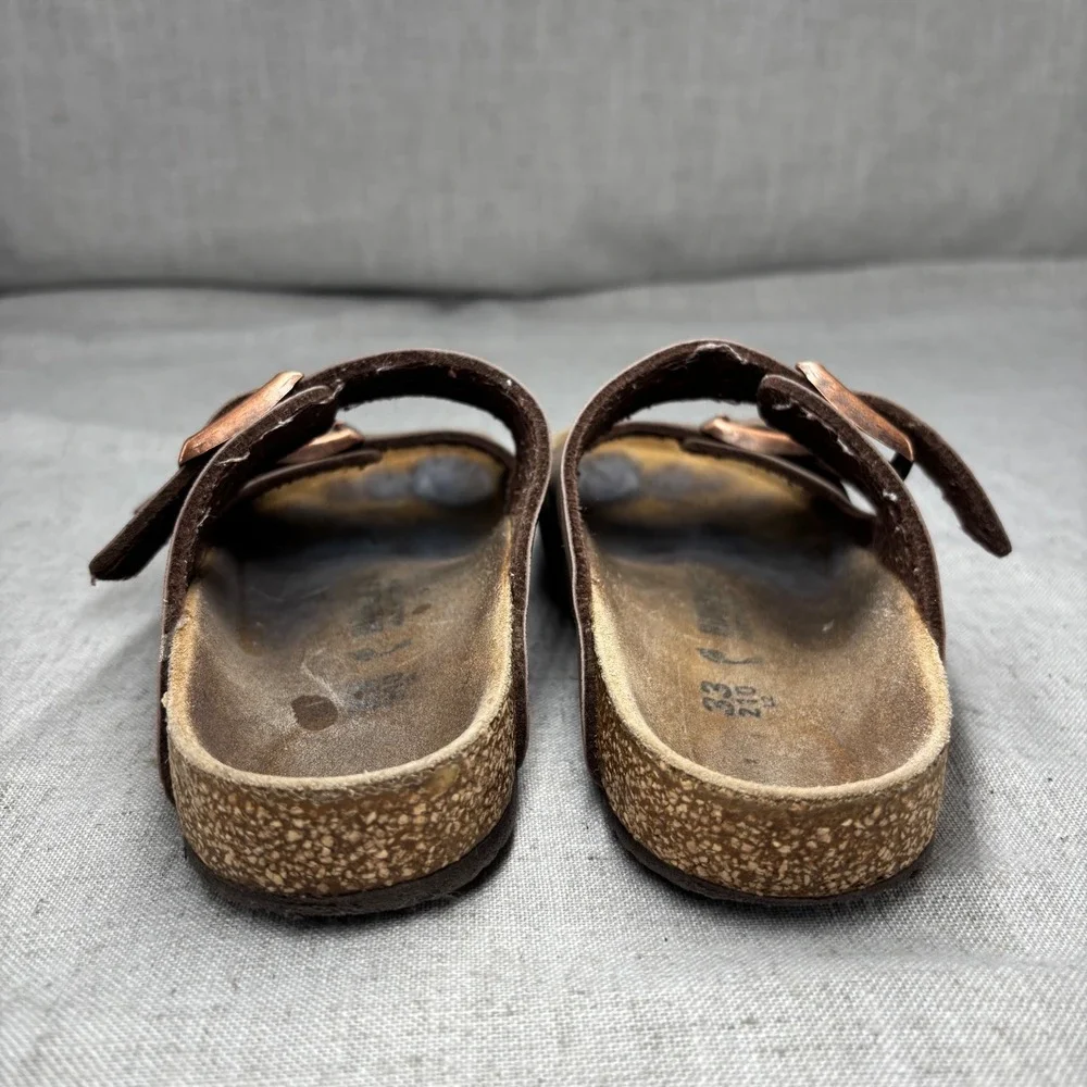 Birkenstock Arizona Kids Mocha Brown Birko-Flor Sandals EU 33 US 2-2.5